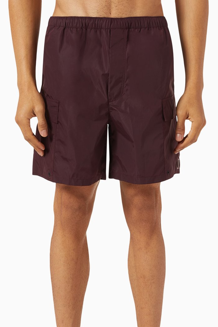 

VLogo Swim Shorts in Nylon, Burgundy