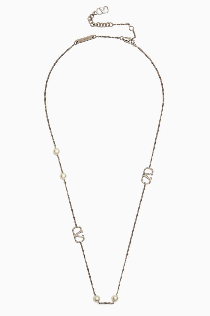 

Valentino Garavani VLOGO Necklace, Silver