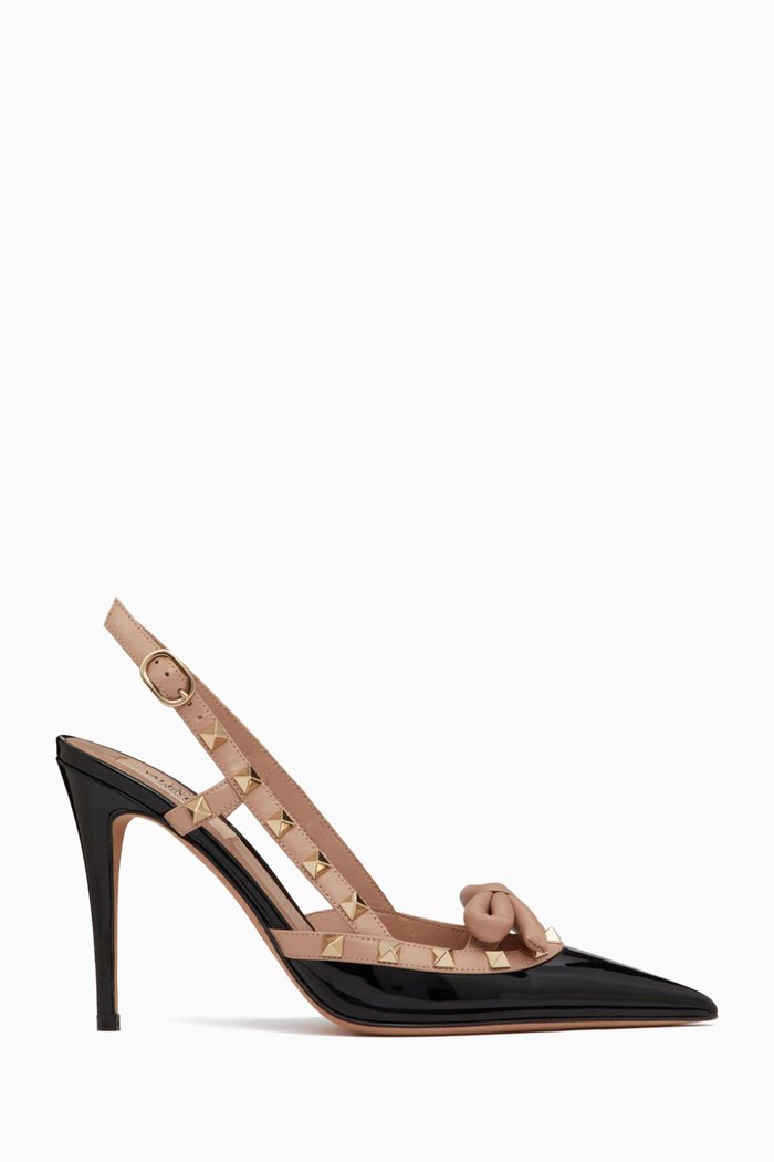 

Rockstud Bow Slingback Pumps in Patent Leather, Multicolour