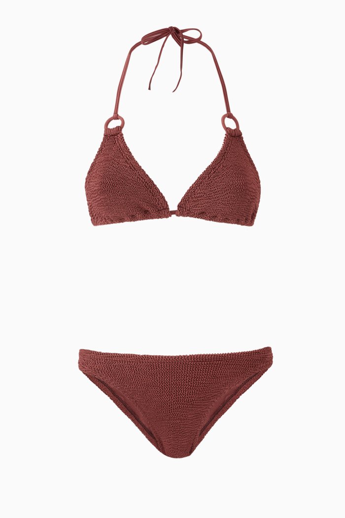 

Eva Bikini Set in Crinkle Stretch Nylon, Pink