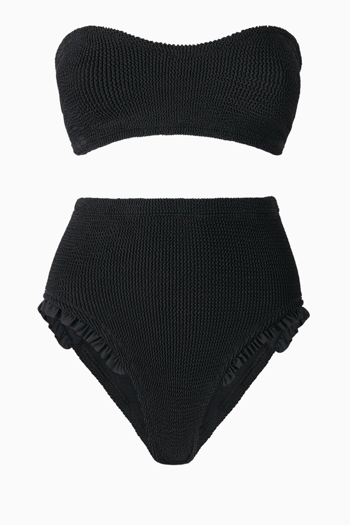 

Osiris Frill Bikini Set in Crinkle Stretch Nylon, Black