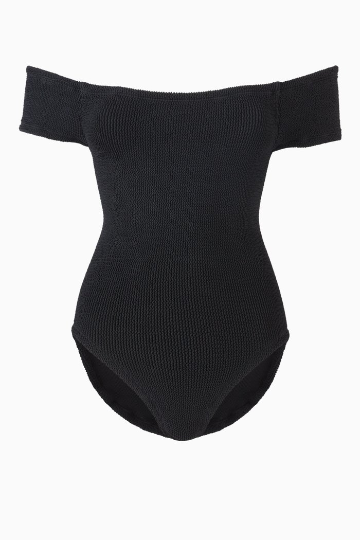

Grace One-piece Swimsuit in Crinkle Stretch Nylon, Black