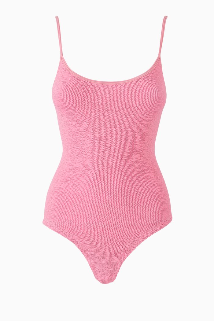 Petra One-piece Swimsuit in Crinkle Stretch Nylon, Pink
