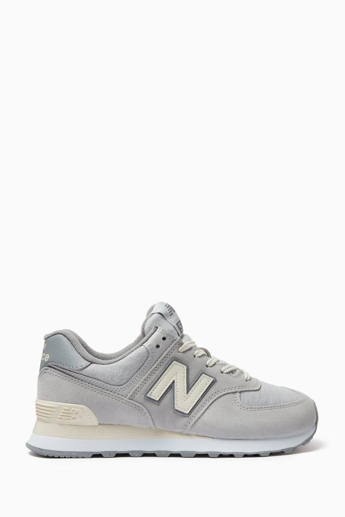 

574 Low-top Sneakers in Suede & Jersey, Grey
