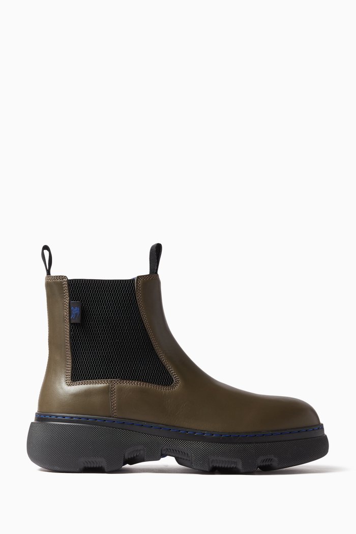 

Mini Creeper Chelsea Boots in Leather, Green
