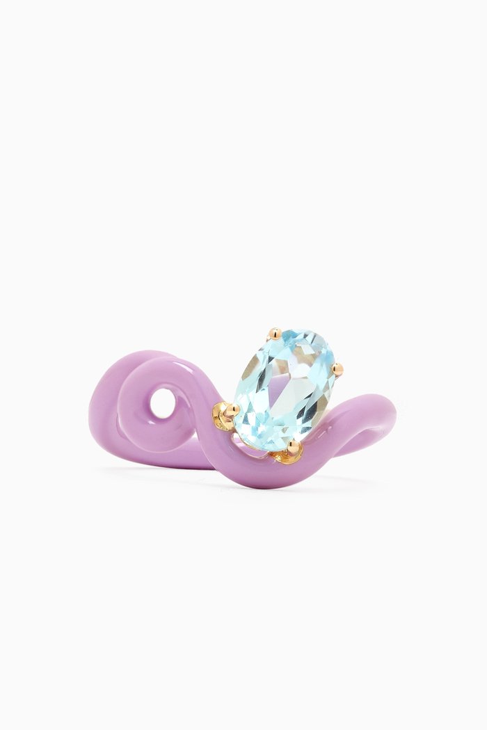 

Oval Enamel Ring in 9kt Gold, Purple