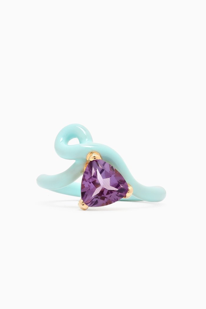 

Trillion Vine Ring in 9kt Gold, Blue