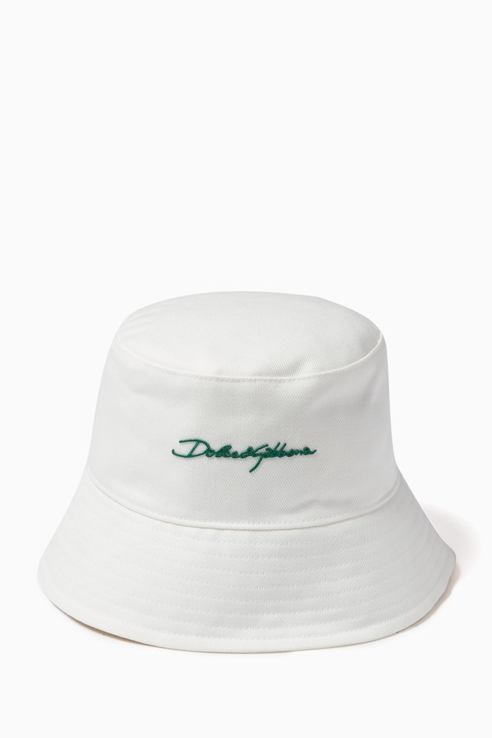 

Logo-embroidered Bucket Hat in Cotton Drill, White