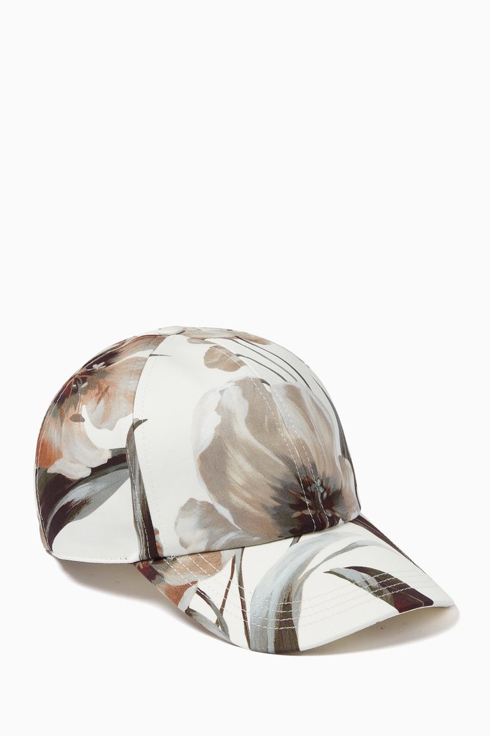 

Printed Baseball Cap in Cotton Gabardine, Neutral