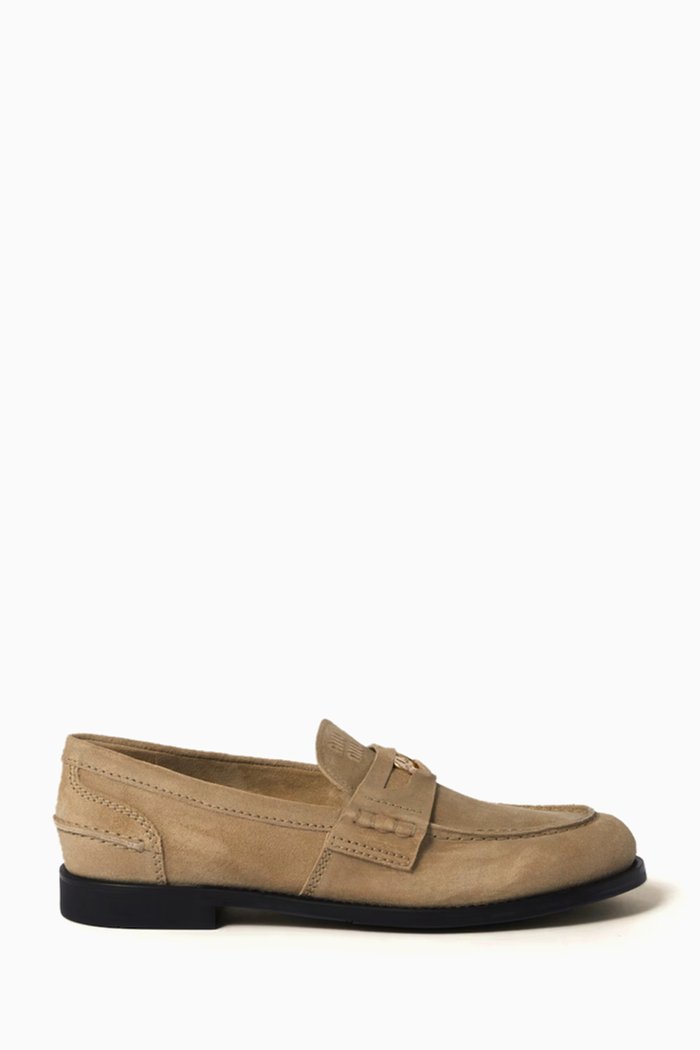 

Penny Loafers in Suede, Neutral