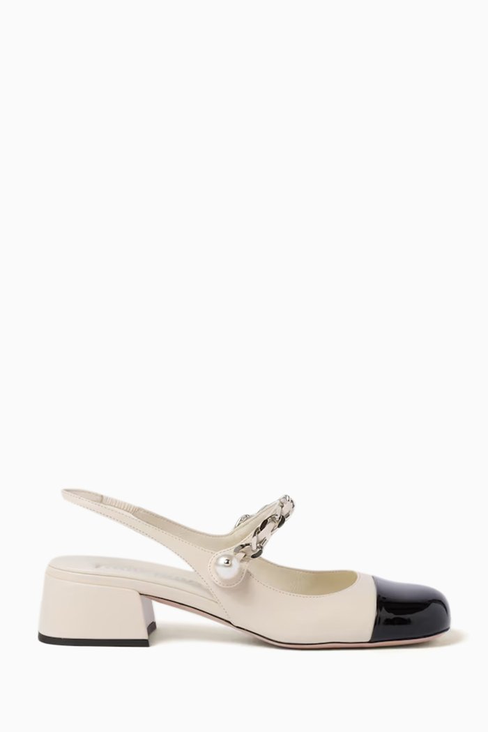 

Slingback Pumps in Leather, Neutral