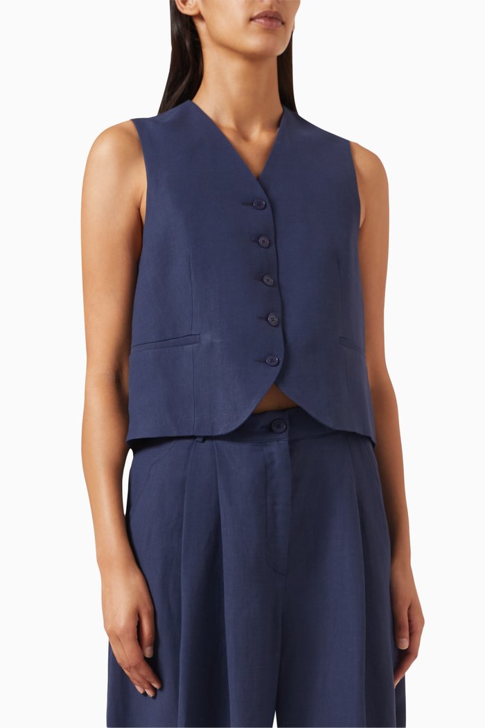 

Chelsea Vest in Viscose Blend, Blue