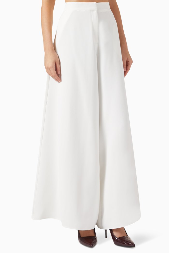 

Sierra Wide-leg Pants in Crepe, White