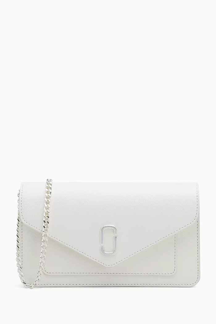 

The Longshot Chain Wallet in Leather, White
