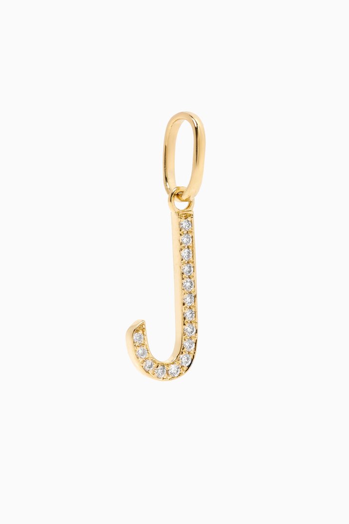 

Arabic Single Initial Charm 'L' in Diamonds and 18kt Gold, Yellow