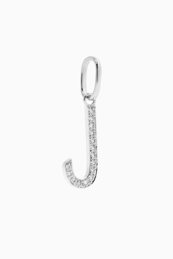 

Arabic Single Initial Charm 'L' in Diamonds and 18kt White Gold