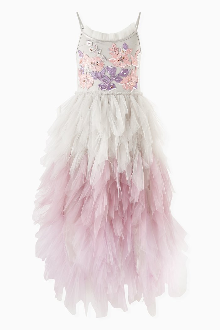 

Show Must Go On Long Tutu Dress in Tulle, Silver