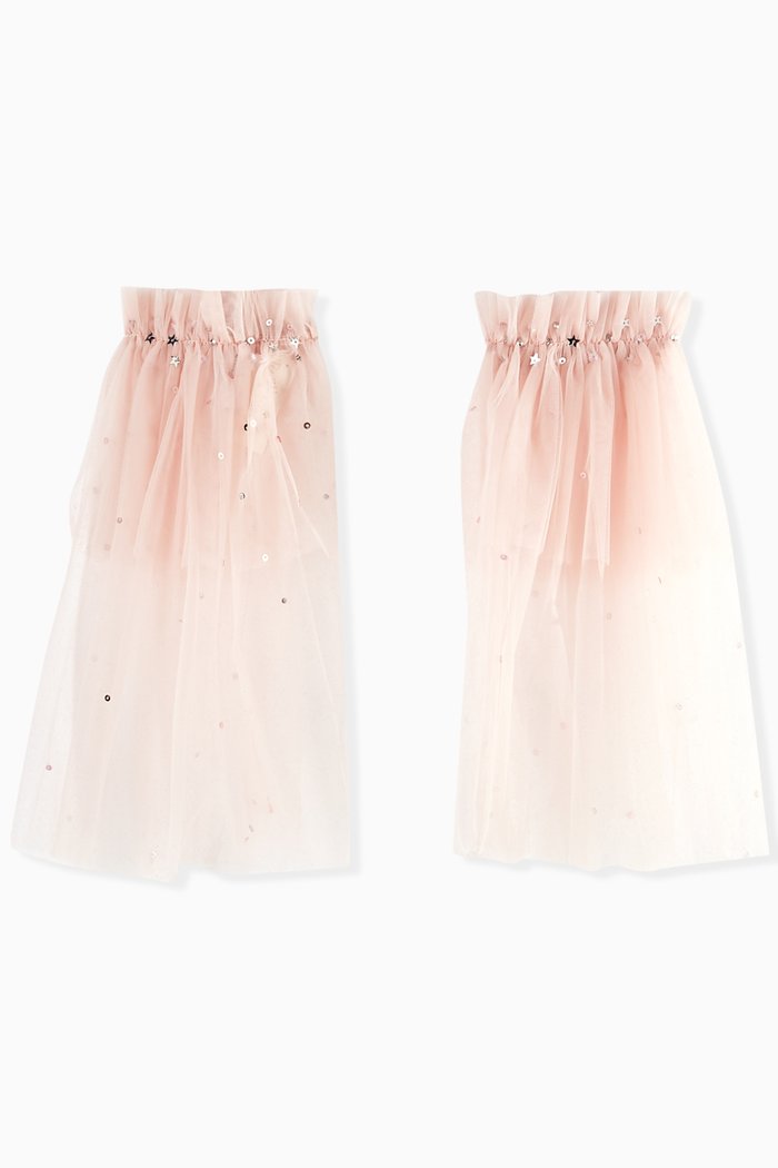 

Night Sky Long Cuffs in Tulle, Pink