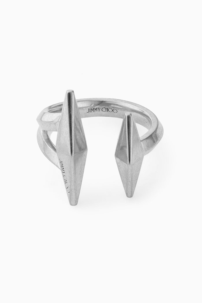 

Double Diamond-cut Ring in Metal, Silver