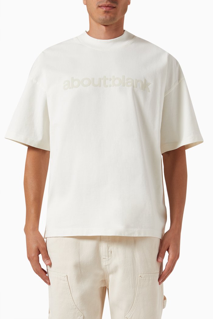 

Block Mock Neck T-shirt in Cotton, Neutral