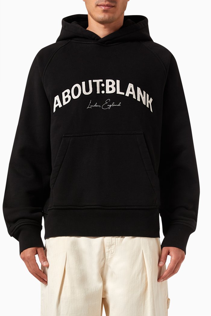 

College Hoodie in Cotton, Black
