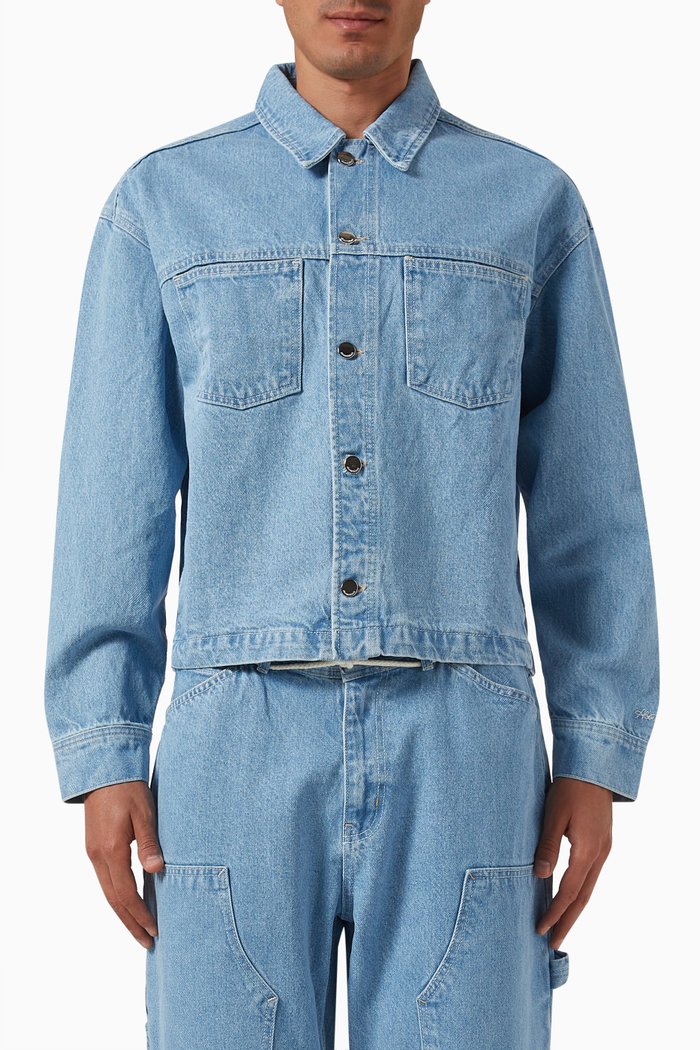 

Cropped Jacket in Denim, Blue