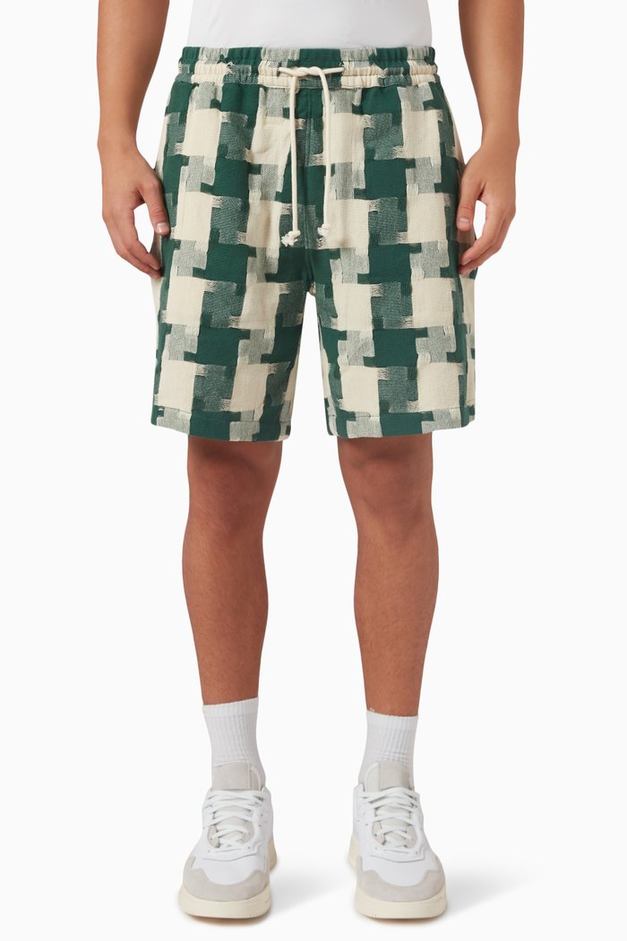 Jumbo Houndstooth Mason Shorts in Cotton, Multicolour