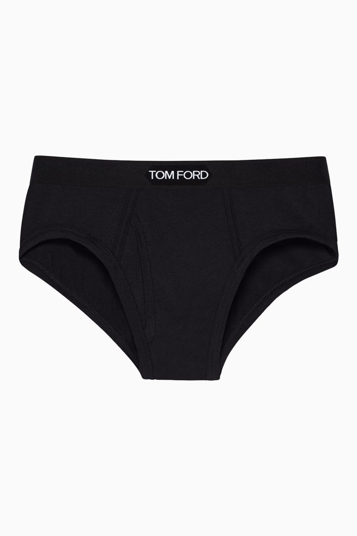 

Logo Waistband Briefs in Cotton, Grey