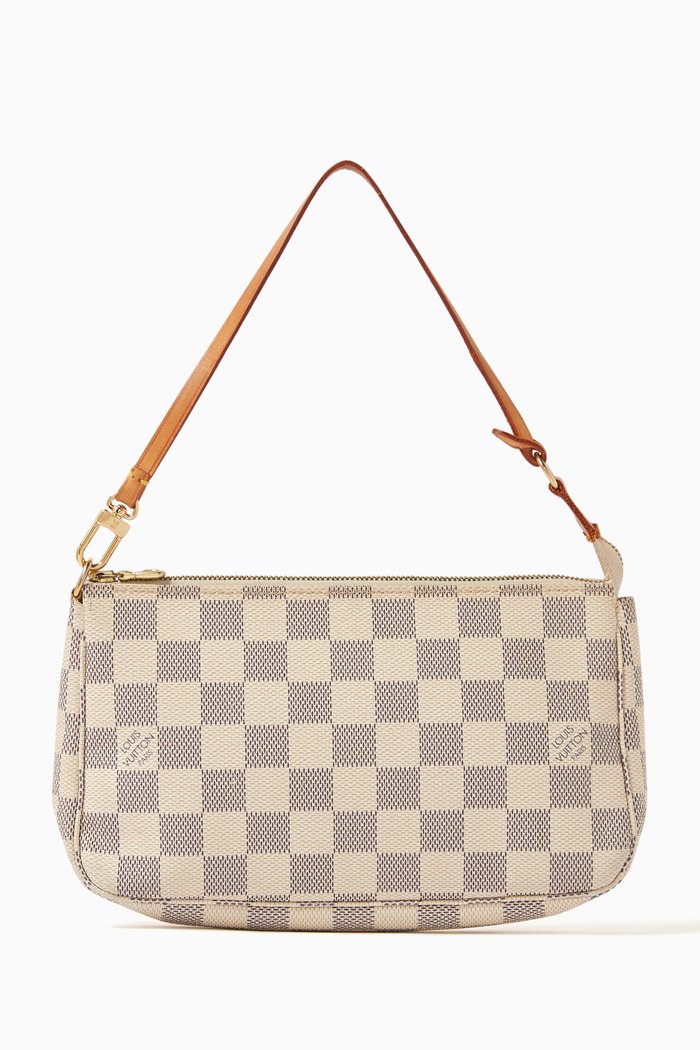 

Pochette Accessoires Bag in Damier Azur Canvas, White