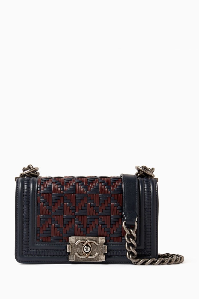 

Boy Flap Bag in Braided Leather, Black