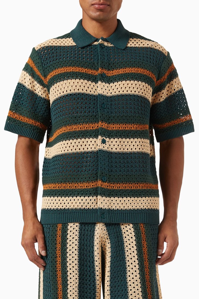 

Thompson Button-down Shirt in Crochet, Multicolour