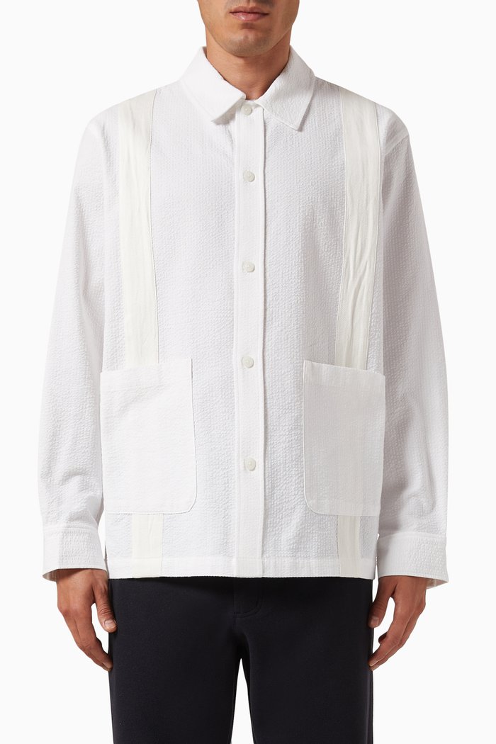 

Boxy-fit Shirt in Seersucker, White