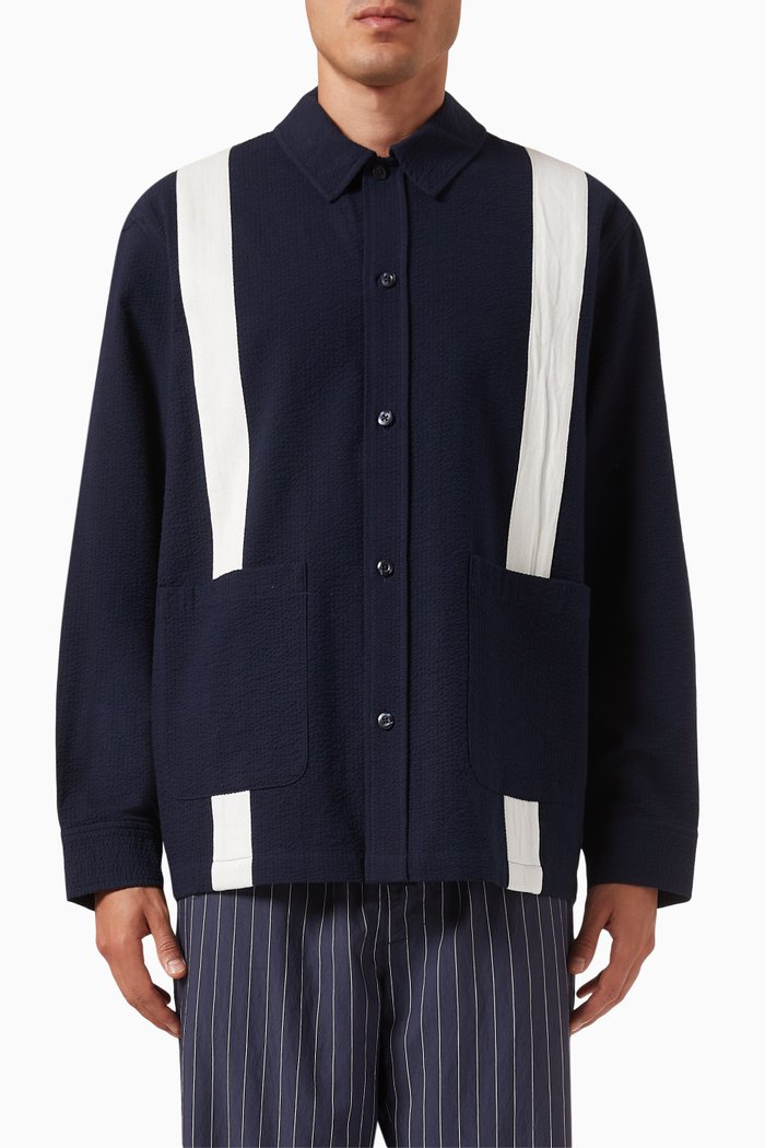 

Boxy-fit Shirt in Seersucker, Blue
