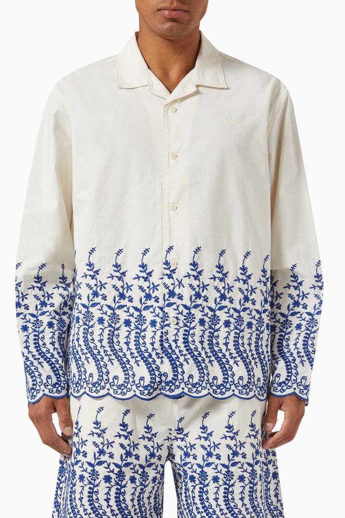 

Adonis Camp Collar Shirt in Cotton, Multicolour
