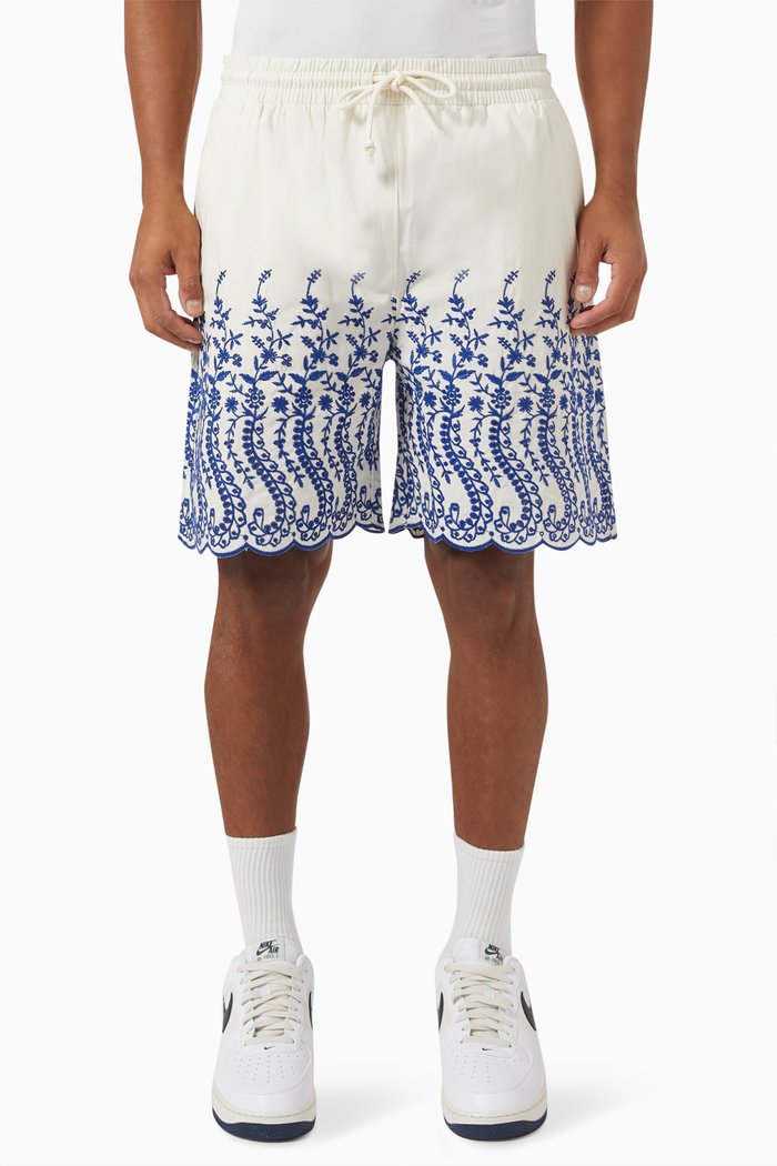 

Floral Eyelet Lewis Shorts in Cotton, Multicolour