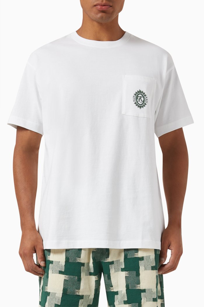

Kith & Kin Crest Pocket T-shirt in Cotton, White