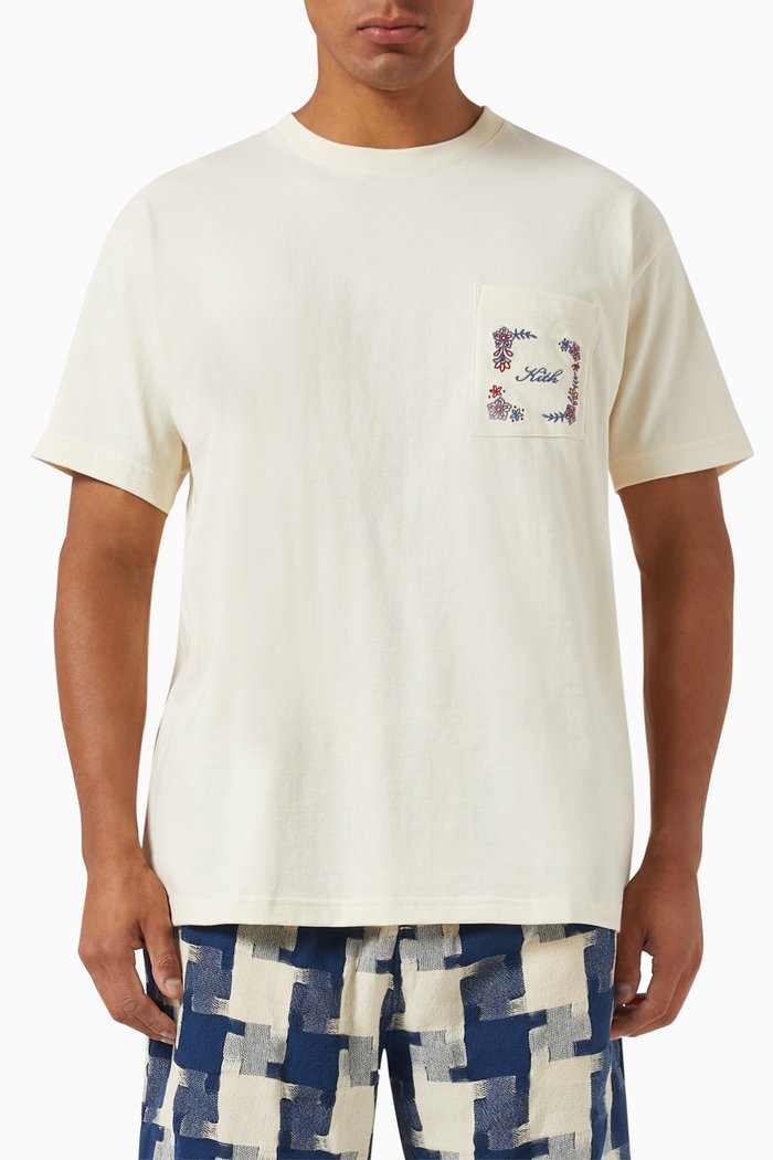 

Paisley Pocket T-shirt in Cotton, Neutral