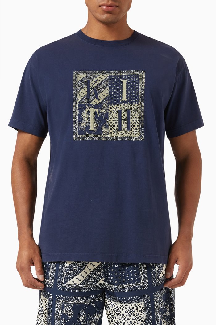 

Kith Batik Block Print Vintage T-shirt in Cotton, Blue