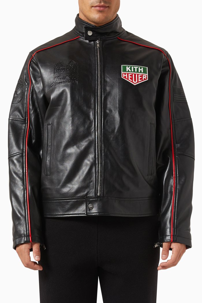

x TAG Heuer Formula 1 Racing Jacket in Leather, Black