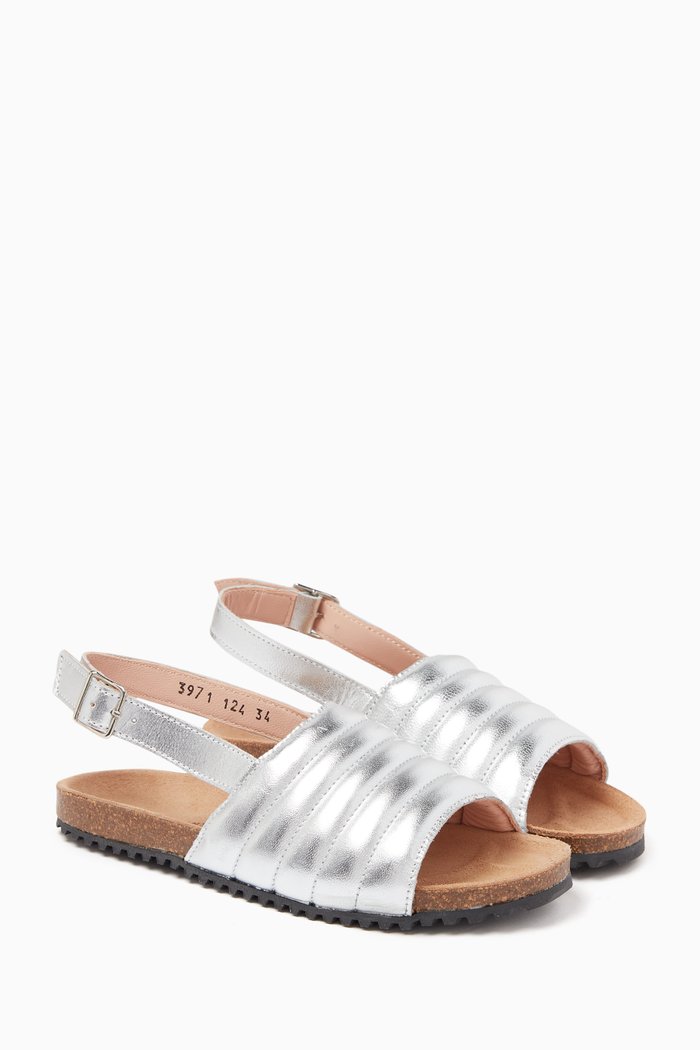 

Billie Sandals in Leather & Cork, Silver