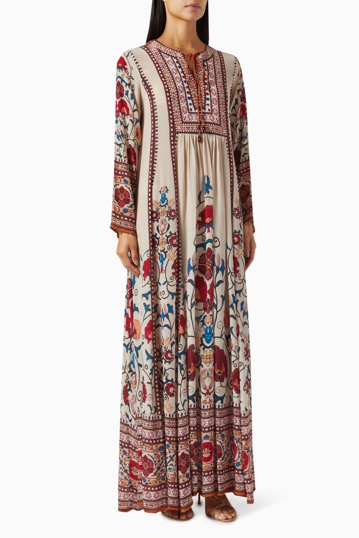 Anisha Kaftan in Bemberg Crepe, Neutral
