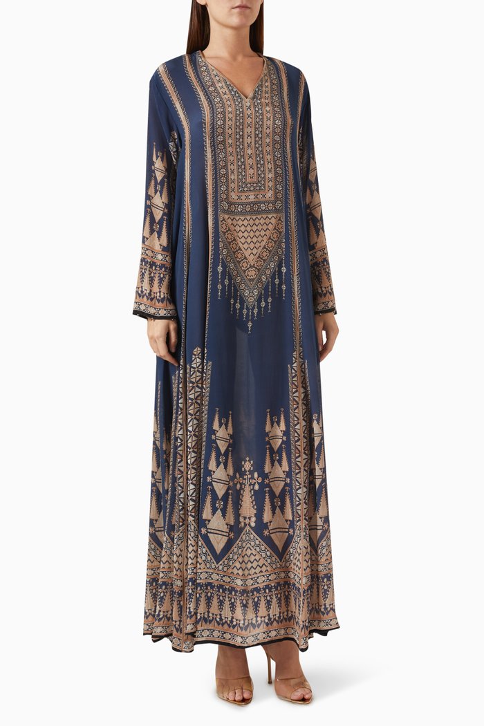 

Ada Kaftan in Bemberg Crepe, Blue