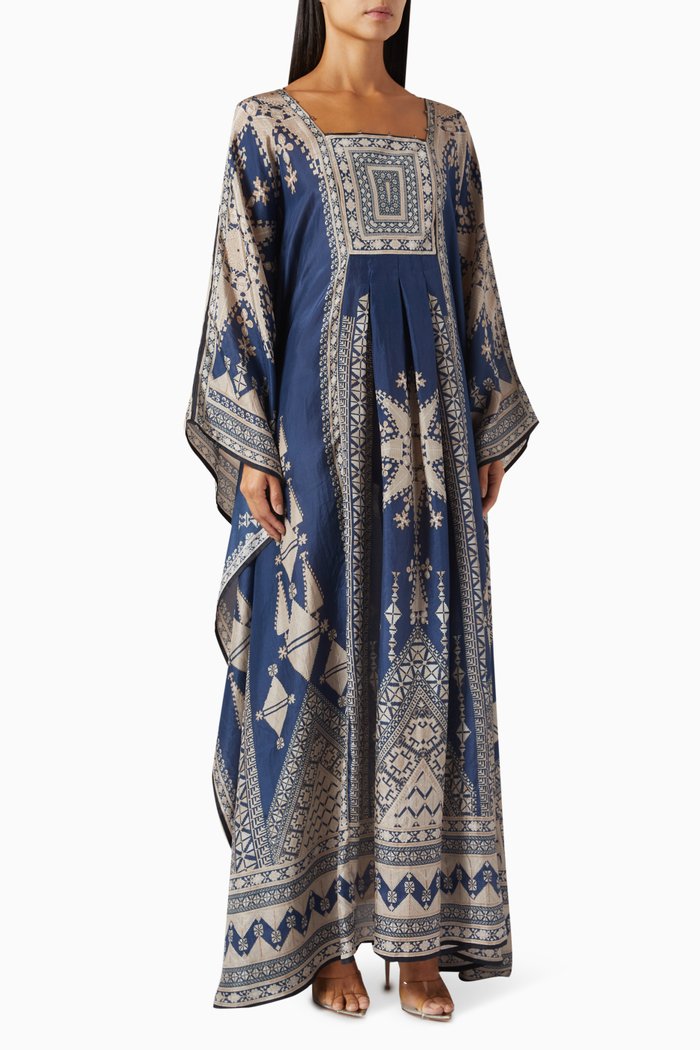 

Yolanda Kaftan in Silk, Blue