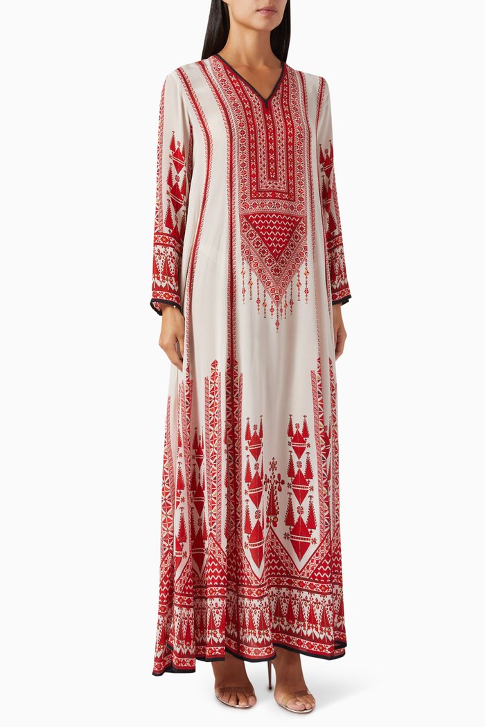 

Ada Kaftan in Bemberg Crepe, Red