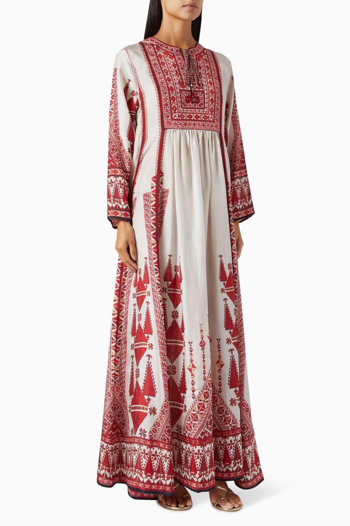 

Anisha Kaftan in Silk, Red