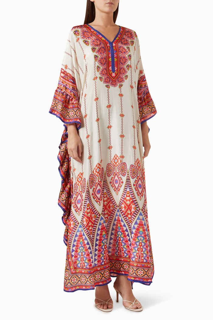 

Gudiya Candy Kaftan in Silk, Red