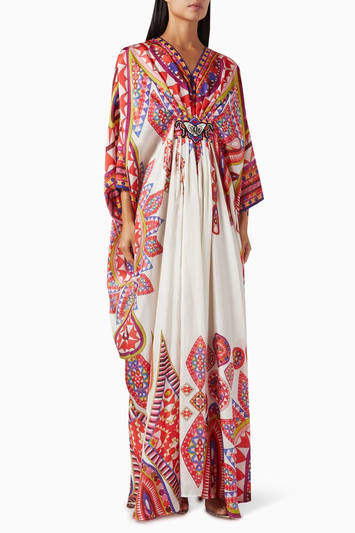 

Imama Candy Kaftan in Silk, Red