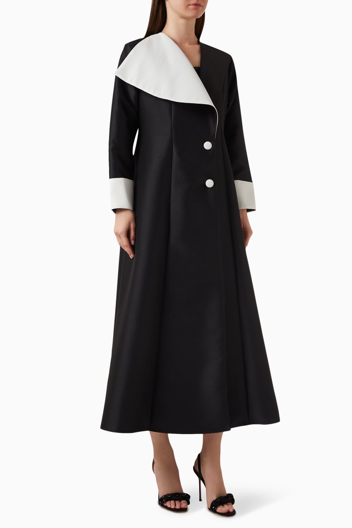 

Two-tone Abaya in Taffeta, Black