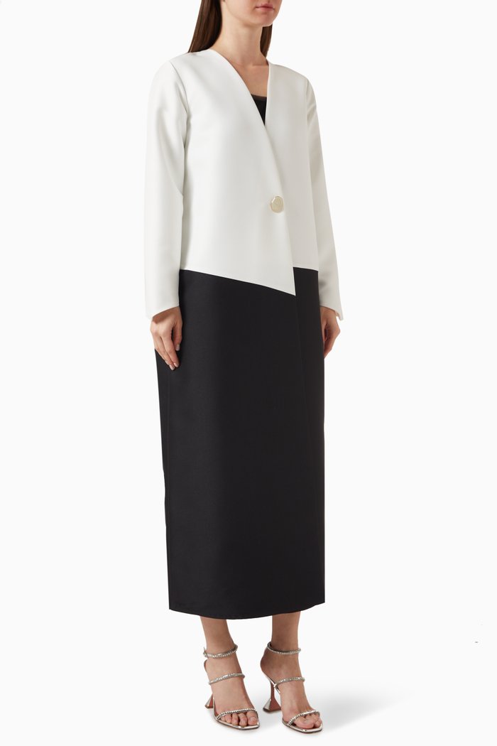 

Two-tone Abaya in Taffeta, White