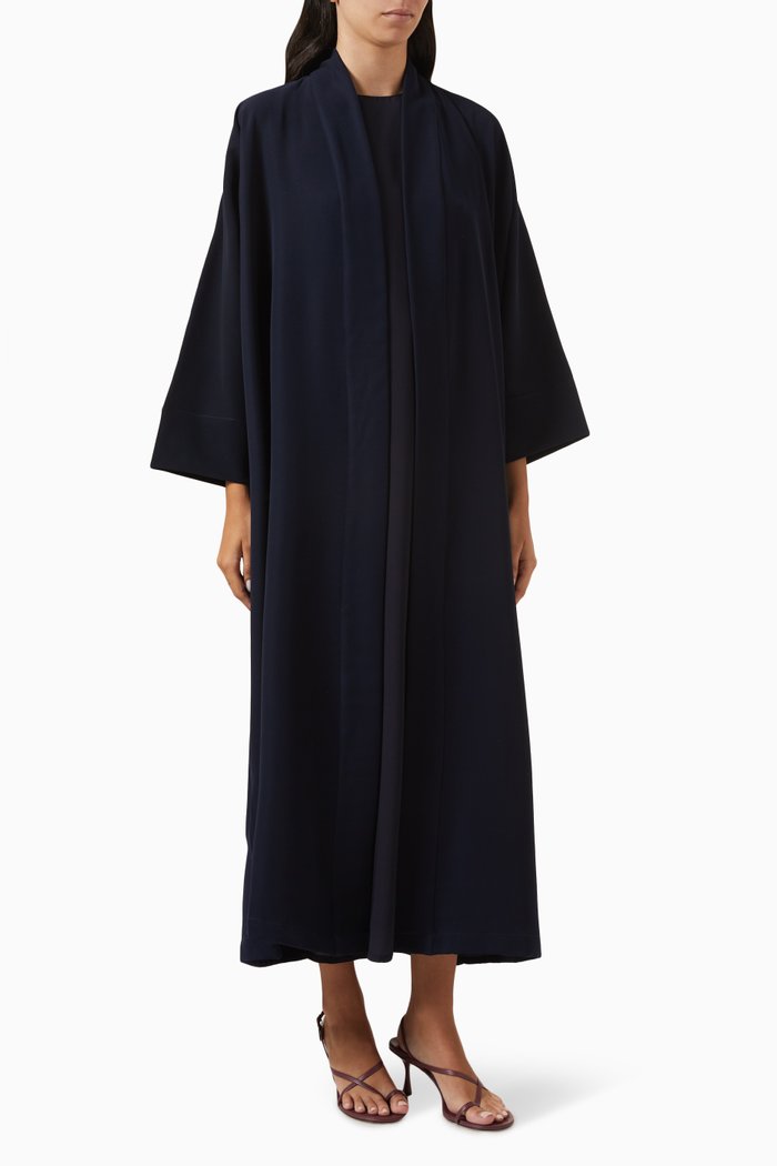 

Embroidered Abaya in Crepe, Blue
